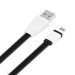 Kabel Usb - microUSB 1m TB płaski czarny