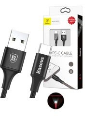 Baseus Rapid kabel USB-C TYP-C 3A QC 3.0 Led wzmocniony 2m czarny