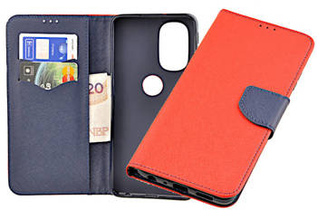 Etui portfel Fancy do Motorola Moto G51 5G czerwony