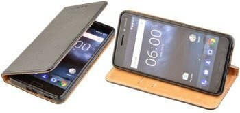 Skórzane Etui Book Cover do NOKIA 6 czarny