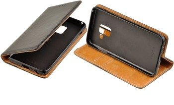 Skórzane etui Book Cover do SAMSUNG GALAXY A8 2018 A530 czarny