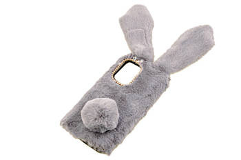 Etui z futerkiem króliczek do Samsung Galaxy A53 5G szary