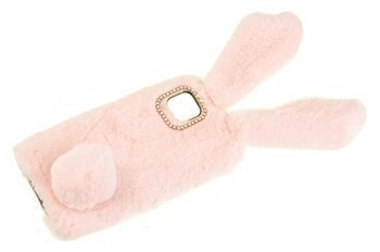 Etui z futerkiem króliczek do do Huawei P40 Lite różowy