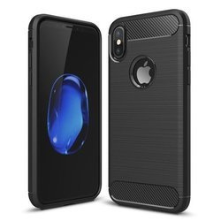 Wytrzymałe etui pokrowiec Carbon do Apple iPhone Xr Case czarny