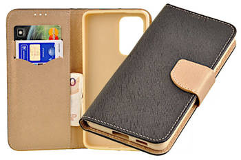 Etui portfel Fancy Case do Samsung Galaxy A53 5G czarno-złoty
