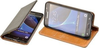 Skórzane etui Book Cover do SAMSUNG GALAXY J7 2016 J710 czarny