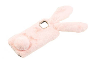 Etui z futerkiem króliczek do Samsung Galaxy A22 5G różowy