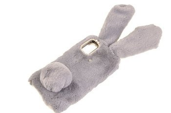 Etui z futerkiem króliczek do Huawei P Smart 2021 szary