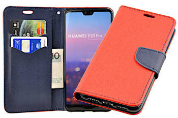 Etui portfel Fancy Case do Huawei P20 Pro czerwony