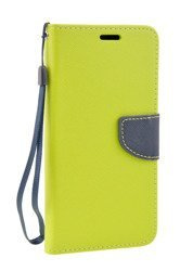 Etui portfel Fancy Case do ALCATEL PIXI 4 4.0 / ORANGE RISE 31 limonka