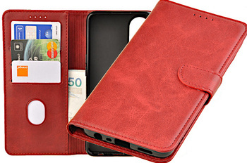 Etui portfel Wallet do Oppo A78 4G czerwony