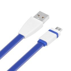 Kabel Usb - microUSB 1m TB płaski niebieski