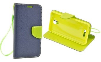 Etui Portfel Fancy Case do ALCATEL POP 4 5.0 niebieski