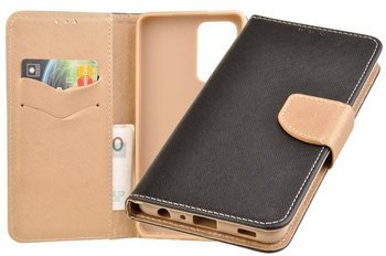 Etui portfel Fancy Case do Samsung Galaxy A52 / A52 5G czarno-złoty