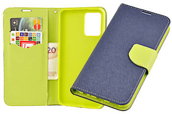 Etui portfel Fancy Case do Vivo Y21s / Y33s / Y21 niebieski