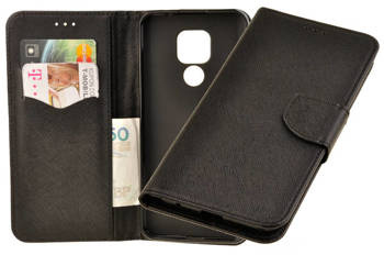 Etui portfel Fancy Case do Motorola Moto E7 czarny