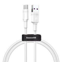 Baseus kabel USB C Huawei Super Charge 40W 5A QC 3.0 1m bialy