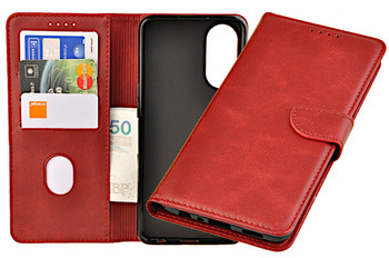 Etui portfel Wallet do Oppo A98 5G czerwony