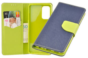 Etui portfel Fancy Case do Oppo A54 5G / A74 5G / A93 5G niebieski