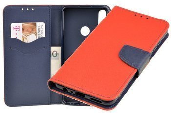 Etui portfel Fancy Case do Huawei Y6p czerwony