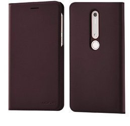 Oryginalne etui Nokia Flip Cover do Nokia 6.1 bordowy