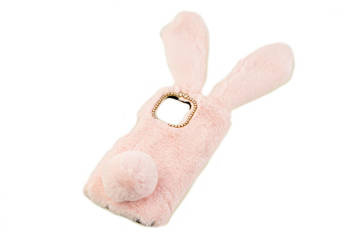 Etui z futerkiem króliczek do Samsung Galaxy M53 5G różowy