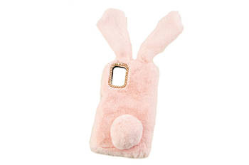 Etui z futerkiem króliczek do Samsung Galaxy A03s różowy