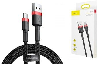 Baseus Cafule kabel USB-C TYP-C 3A QC 3.0  wzmocniony 1m czarny