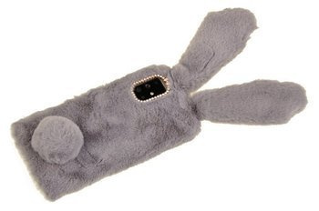 Etui z futerkiem króliczek do Samsung Galaxy A51 szary