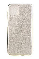 Etui brokatowe Shc do Samsung Galaxy A12 / M12 srebrny