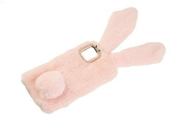 Etui z futerkiem króliczek do Samsung Galaxy A21s różowy