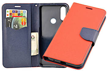 Etui portfel Fancy Case do Motorola Moto G 5G czerwony