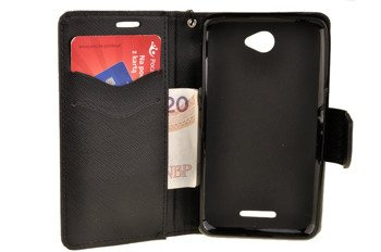 Etui portfel Fancy Case do Sony Xperia E4 czarny