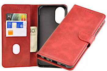 Etui portfel Wallet do Oppo A18 / A38 4G czerwony