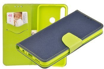 Etui portfel Fancy Case do Huawei Y6p niebieski