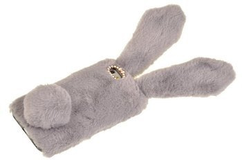 Etui z futerkiem króliczek do Apple iPhone 6 / 6s szary