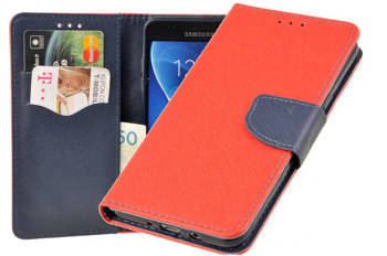 Etui portfel Fancy Case do Samsung Galaxy J7 2016 czerwony