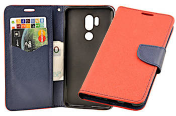Etui portfel Fancy Case do LG G7 Thinq czerwony