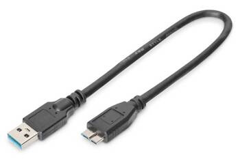 Digitus Kabel połączeniowy USB 3.0 SuperSpeed Typ USB A/micro USB B M/M czarny 0,25m