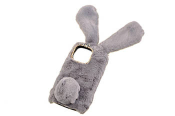 Etui z futerkiem króliczek do Apple iPhone 13 Mini szary