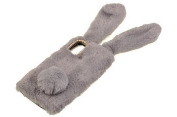 Etui z futerkiem króliczek do Samsung Galaxy M21 szary