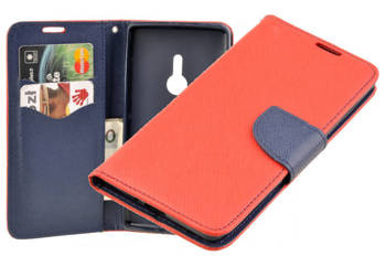 Etui portfel Fancy Case do Sony Xperia XZ2 czerwony