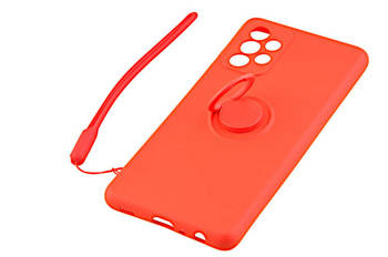 Etui Pastel Ring do Samsung Galaxy A72 / A72 5G czerwony