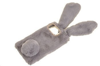 Etui z futerkiem króliczek do Oppo A93 / Reno 4 Lite szary