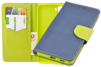 Etui portfel Fancy Case do Samsung Galaxy S21 FE niebieski