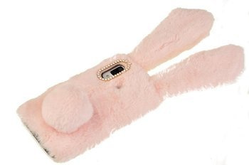 Etui z futerkiem króliczek do Samsung Galaxy A40 różowy