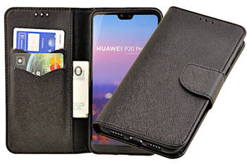 Etui portfel Fancy Case do Huawei P20 Pro czarny