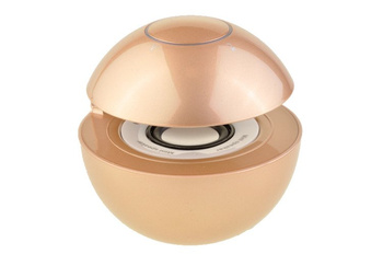 Głośnik Bezprzewodowy Bluetooth Led MP3 microSD AUX złoty