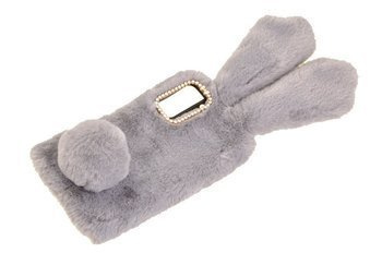 Etui z futerkiem króliczek do Samsung Galaxy S21+ / S20 Plus 5G szary