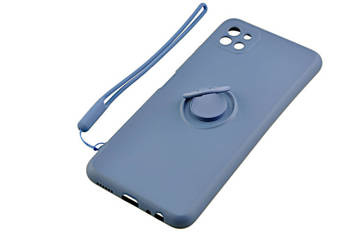 Etui Pastel Ring do Samsung Galaxy A22 5G granatowy